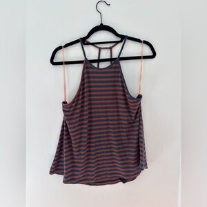 Striped Halter Top - Blue and Orange